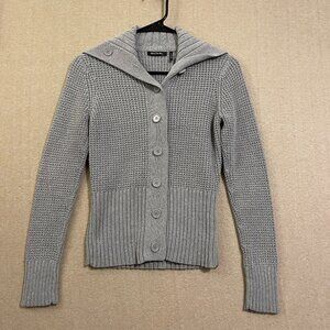 Daisy Fuentes Cardigan Sweater Women's Small Gray Button Closure